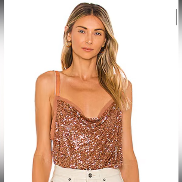 Free People Tops - Free People Shimmer & Shine Bodysuit in Sunset Sequins New With Tags Size XS